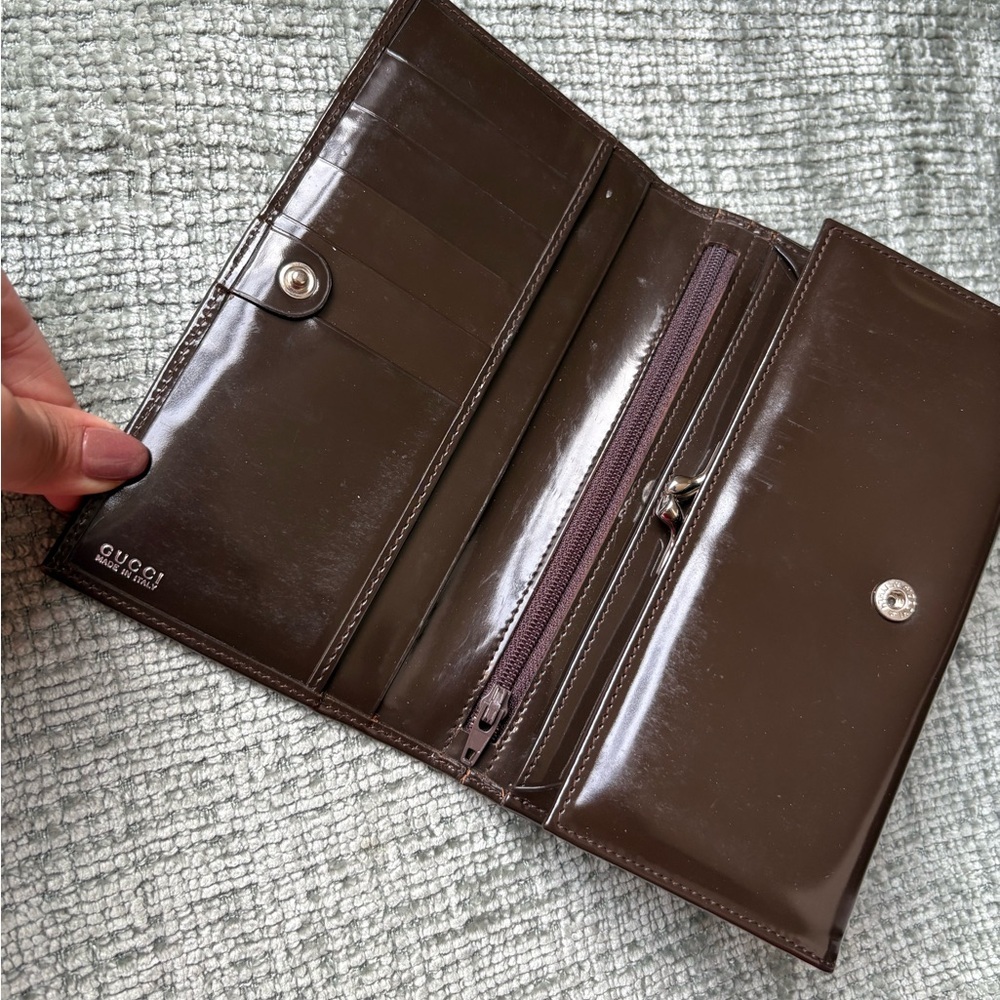 Gucci Brown Patent Leather Wallet FINAL PRICE - Picture 6 of 14